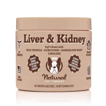 Витаминный комплекс для печени и почек Liver & Kidney Supplement Natural Dog Company, 90шт в банке 32723 фото, изображение