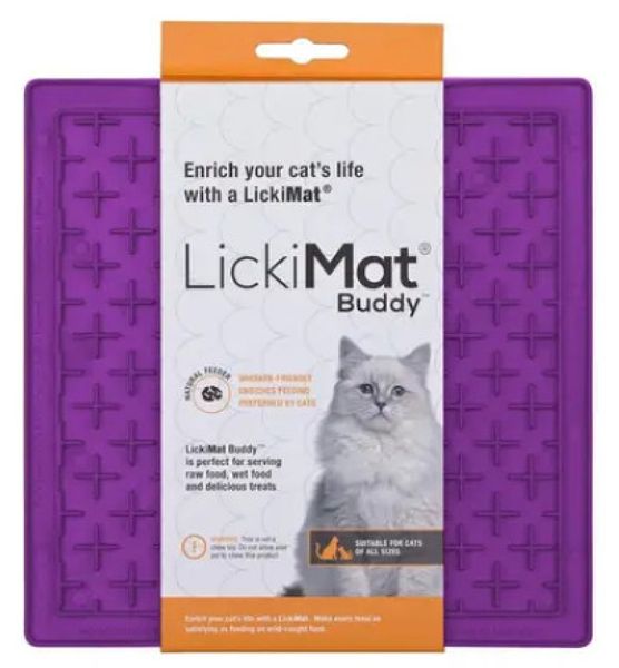 Лизательный коврик антистресс для котов LickiMat Buddy Purple Cat, мягкая основа 27791 фото, изображение