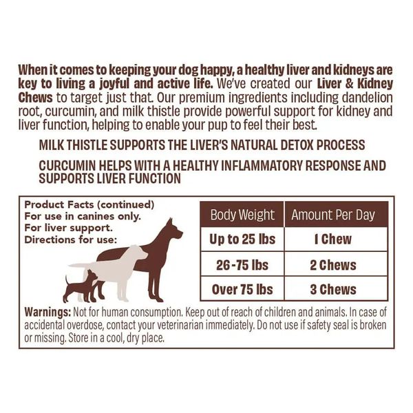 Вітамінний комплекс для печінки та нирок Liver & Kidney Supplement Natural Dog Company, 90шт в банці 32723 фото, зображення