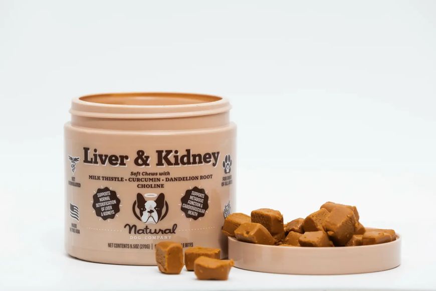 Вітамінний комплекс для печінки та нирок Liver & Kidney Supplement Natural Dog Company, 90шт в банці 32723 фото, зображення