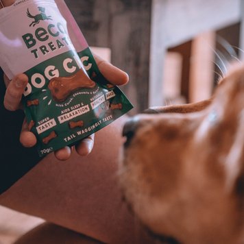 Печиво для собак Beco Pets Шоколад з керобом, ромашкою та кіноа 70 г (рослинний білок) 31367 фото, зображення