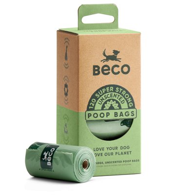 Одноразові пакетики для прибирання за собаками Beco Pets без запаху 120 шт (8 рулонів по 15 шт) 31310 фото, зображення