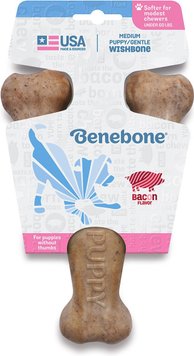 Жевательные игрушки для щенков Benebone Puppy Wishbone Bacon M бекон 27976 фото, изображение