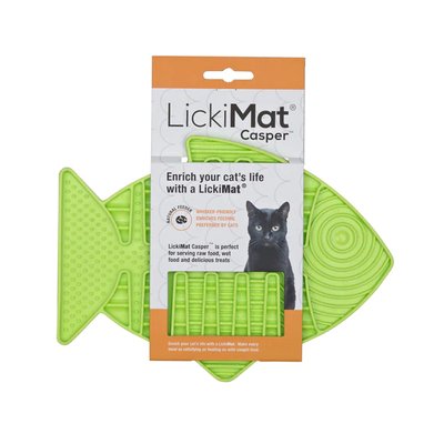 Лизальний килимок антистрес для котів LickiMat Casper Green у формі рибки 27793 фото, зображення