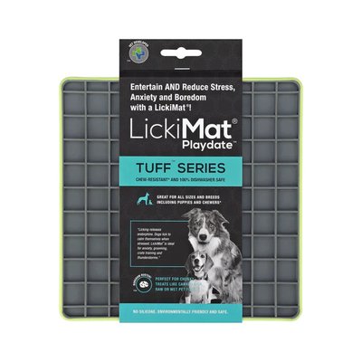 Лизальний килимок антистрес для собак LickiMat Playdate Tuff Green, тверда основа 27743 фото, зображення