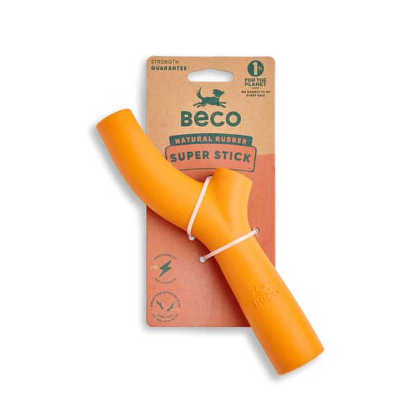 Игрушка с отверстием для вкусняшек для собак Beco Pets Super Stick Оранжевый 31351 фото, изображение