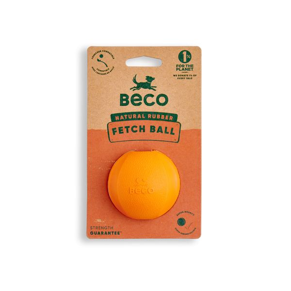 Іграшка м'ячик з отвором для ласощів для собак Beco Pets Fetch Ball Помаранчевий 31353 фото, зображення