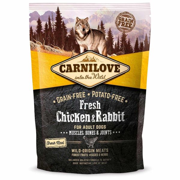 Сухой корм для собак Carnilove Fresh Chicken and Rabbit с курицей и кроликом 1,5 кг 29036 фото, изображение