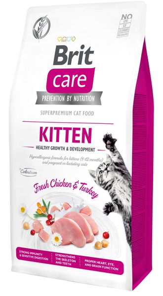 Сухий корм Brit Care Cat GF Kitten HGrowth & Development для кошенят, здорове зростання та розвиток, 7 кг 28750 фото, зображення