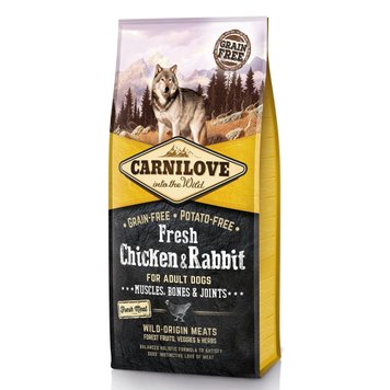 Сухой корм для собак Carnilove Fresh Chicken and Rabbit с курицей и кроликом 12 кг 29037 фото, изображение