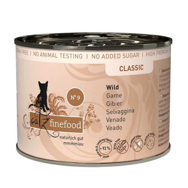 Влажный корм для котов Catz finefood No.09 Wild с дичью 200 г 32398 фото, изображение