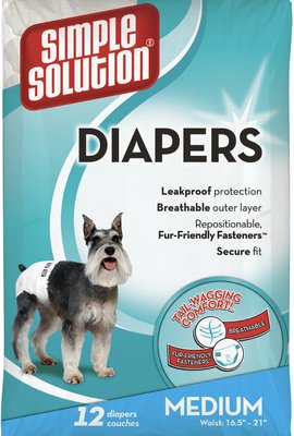 Гігієнічні памперси для собак Simple Solution 12 шт М 31939 фото, зображення