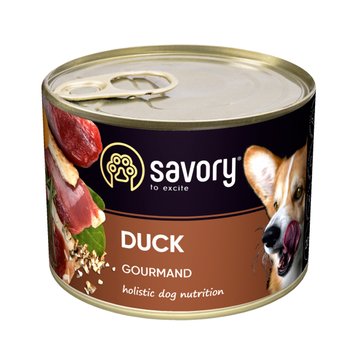 Вологий повнораціонний корм для дорослих собак Savory Dog Gourmand Duck з качкою 200 г 28570 фото, зображення