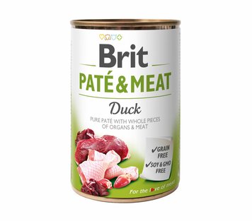 Вологий корм Brit Care Pate & Meat для собак, з качкою, 400 г 28725 фото, зображення