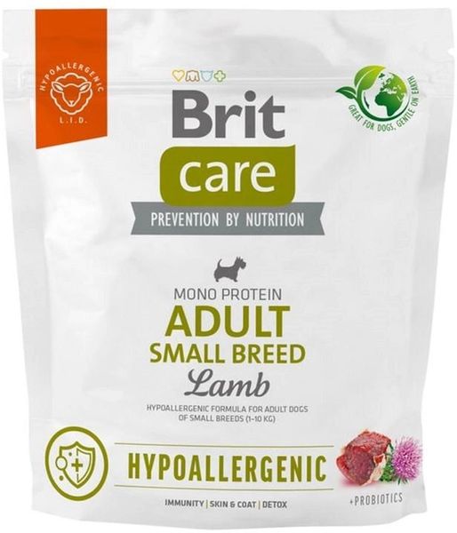 Гіпоалергенний корм для собак Brit Care Hypoallergenic Adult Small Breed з ягням 1 кг 31974 фото, зображення