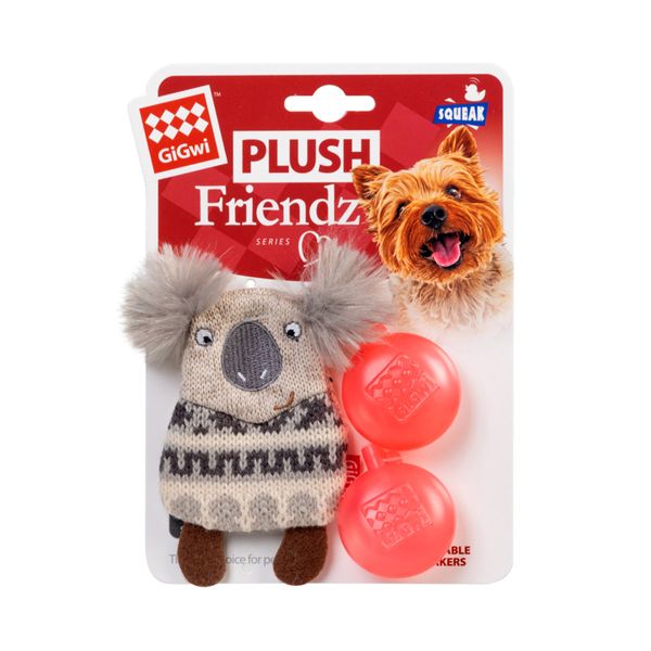 Игрушка для собак коала с пищалкой GiGwi Plush 10 см 26833 фото, изображение