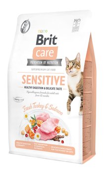 Сухий корм Brit Care Cat GF Sensitive HDigestion & Delicate Taste для котів з чутливим травленням, індичка та лосось, 2 кг 28754 фото, зображення