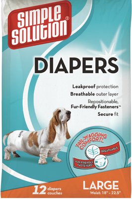 Гігієнічні памперси для собак Simple Solution 12 шт L 31940 фото, зображення