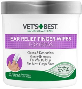 Салфетки для чистки ушей Vet's Best Ear Relief Finger Wipes для собак 50 шт. 28097 фото, изображение