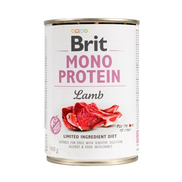 Влажный корм Brit Mono Protein Lamb для собак, с ягнятиной, 400 г 28718 фото, изображение