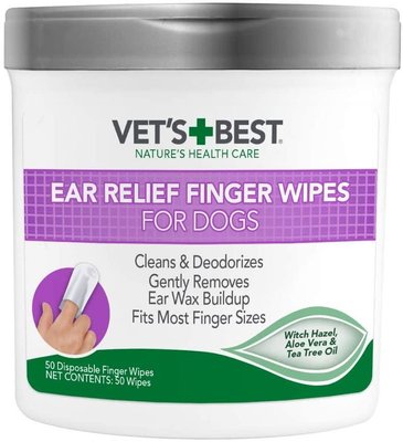 Серветки для чищення вух Vet's Best Ear Relief Finger Wipes для собак 50 шт. 28097 фото, зображення