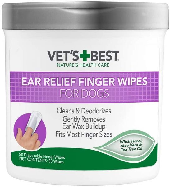 Салфетки для чистки ушей Vet's Best Ear Relief Finger Wipes для собак 50 шт. 28097 фото, изображение