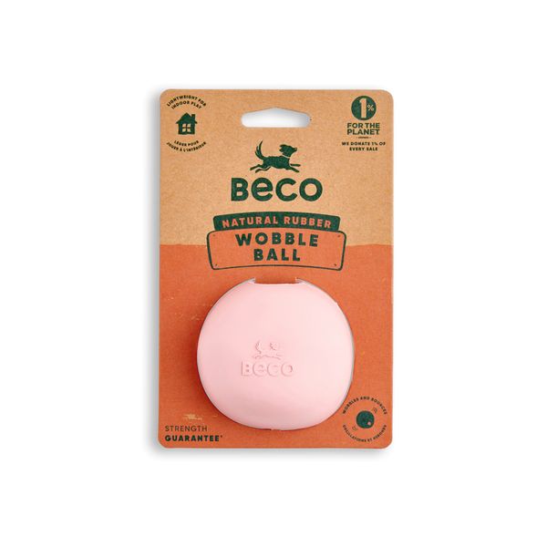 Іграшка м'ячик з отвором для ласощів для собак Beco Pets Wobble Ball Рожевий 31360 фото, зображення