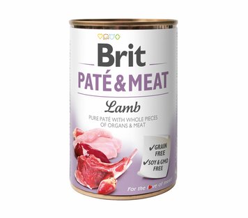 Вологий корм Brit Care Pate & Meat для собак, з ягням, 400 г 28726 фото, зображення