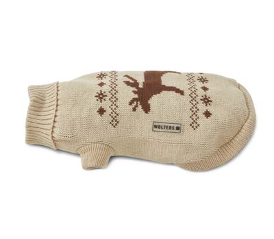 В'язаний светр для собаки Wolters Moose з візерунком Лось 20 см Бежевий 30145 фото, зображення