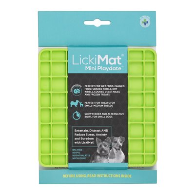 Лизальний килимок антистрес для маленьких собак собак LickiMat Mini Playdate Green, м'яка основа 30300 фото, зображення