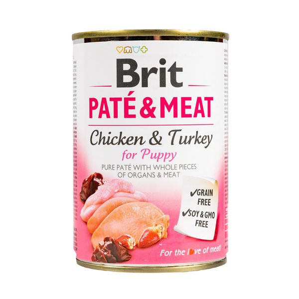 Влажный корм Brit Care Pate & Meat для щенков, с курицей и индейкой, 400 г 28727 фото, изображение