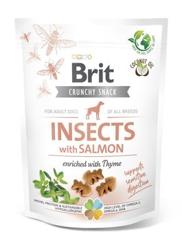 Лакомства для собак Brit Care Dog Crunchy Cracker для чувствительного пищеварения насекомые, лосось и чабрец 200 г 31977 фото, изображение