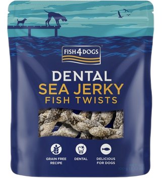 Натуральні ласощі для собак з 100% Шкіри Білої Риби Fish4Dogs Sea Jerky Рибні косички 100 г 32286 фото, зображення