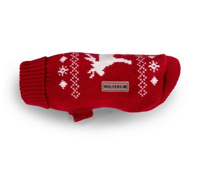 В'язаний светр для собаки Wolters Moose з візерунком Лось 20 см Червоний 30146 фото, зображення